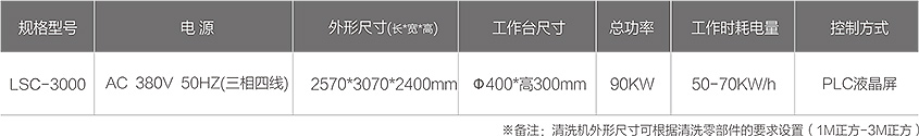 LSC-3000零部件智能清洗機技術參數(shù)